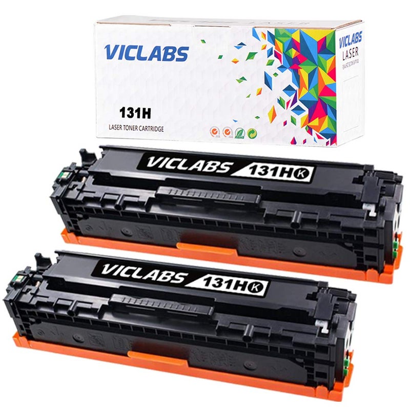 VicLabs Compatible 131 131H Toner Cartridge Replacement for Canon 131 131H CRG131 CRG-131 Toner Cartridge for use in Canon ImageClass 131H 131 LBP7110CW MF624CW MF628CW MF8280CW Printersï¼ˆBlack,2-Packï¼‰ - Image 1